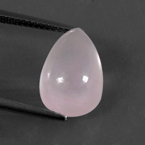 5.93캐럿 천연 핑크 로즈 쿼츠, 배 모양, 13.3×9.1 mm, 투명한