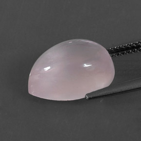 5.93캐럿 천연 핑크 로즈 쿼츠, 배 모양, 13.3×9.1 mm, 투명한