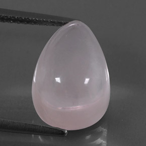 7.04캐럿 천연 핑크 로즈 쿼츠, 배 모양, 13.3×9 mm, 투명한