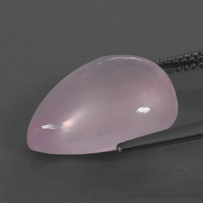 8.11캐럿 천연 핑크 로즈 쿼츠, 배 모양, 16.2×12.3 mm, 투명한