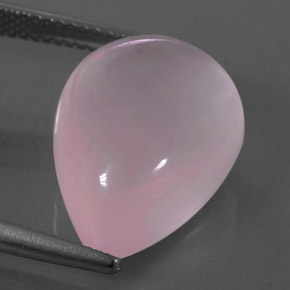 14.63캐럿 천연 핑크 로즈 쿼츠, 배 모양, 18.1×13.1 mm, 투명한