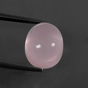 6.41캐럿 천연 핑크 로즈 쿼츠, 타원형 컷, 12.3×10.2 mm, 투명한