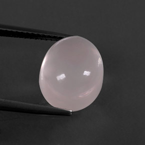 6.70캐럿 천연 핑크 로즈 쿼츠, 타원형 컷, 12.1×10.3 mm, 투명한