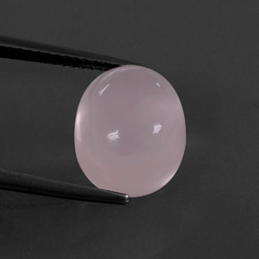 5.82캐럿 천연 핑크 로즈 쿼츠, 타원형 컷, 12.1×10.1 mm, 투명한