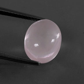 5.89캐럿 천연 핑크 로즈 쿼츠, 타원형 컷, 12.2×10.1 mm, 투명한
