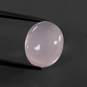 5.82캐럿 천연 핑크 로즈 쿼츠, 타원형 컷, 12.3×10.1 mm, 투명한