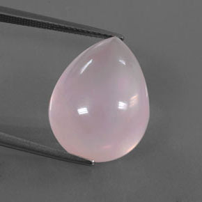 17.53캐럿 천연 핑크 로즈 쿼츠, 배 모양, 19.9×15 mm, 투명한
