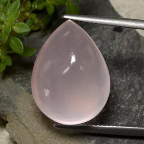 23.27캐럿 천연 핑크 로즈 쿼츠, 배 모양, 20.1×15.1 mm, 투명한