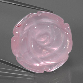 48.03캐럿 천연 Light Pink  로즈 쿼츠, 투명한, 24.4×24.2 mm, 투명/반투명