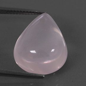 15.41캐럿 천연 핑크 로즈 쿼츠, 배 모양, 18.4×14.5 mm, 투명한