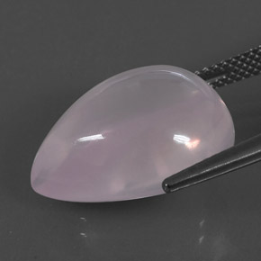 15.41캐럿 천연 핑크 로즈 쿼츠, 배 모양, 18.4×14.5 mm, 투명한