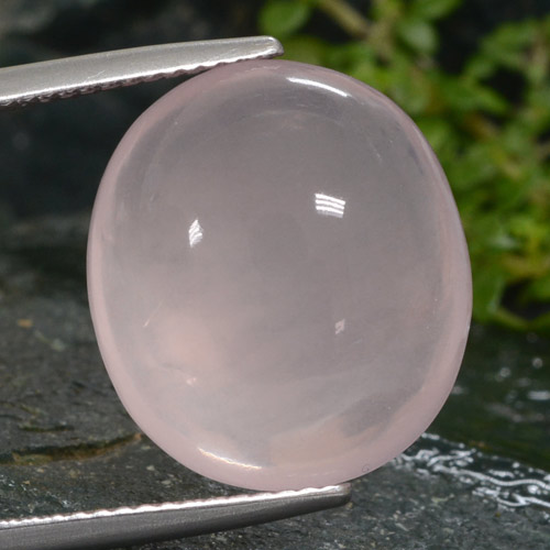 14.67캐럿 천연 라이트 핑크 로즈 쿼츠, 타원형 컷, 투명한