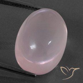 19.84ct 자연스러운 로즈 핑크 로즈 쿼츠, 타원형, 투명/반투명