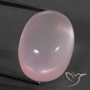 18.97ct 자연스러운 라이트 로즈 핑크 로즈 쿼츠, 타원형, 투명/반투명