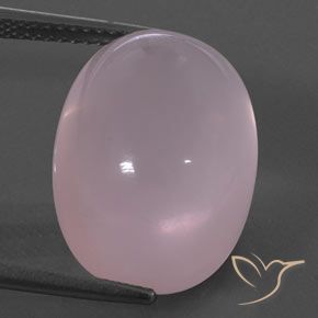 18.30ct 자연스러운 미디엄 로즈 핑크 로즈 쿼츠, 타원형, 투명/반투명
