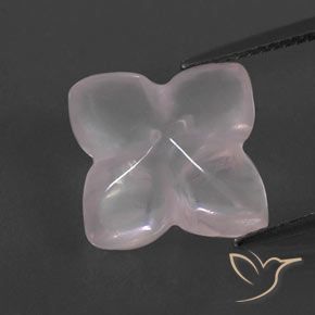 8.04ct 자연스러운 매우 밝은 분홍색 로즈 쿼츠, 플라워 컷, 투명/반투명