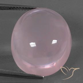 25.47ct 자연스러운 미디엄 로즈 핑크 로즈 쿼츠, 타원형, 투명한