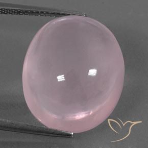 22.65ct 자연스러운 미디엄 로즈 핑크 로즈 쿼츠, 타원형, 투명한