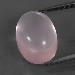 18.12캐럿 천연 로즈 핑크 로즈 쿼츠, 타원형 컷, 투명한