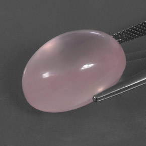18.12캐럿 천연 로즈 핑크 로즈 쿼츠, 타원형 컷, 투명한