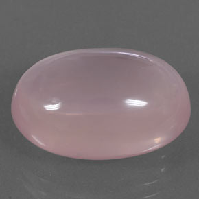 17.86캐럿 천연 코랄 핑크 로즈 쿼츠, 타원형 컷, 19.3×13.7 mm, 투명한