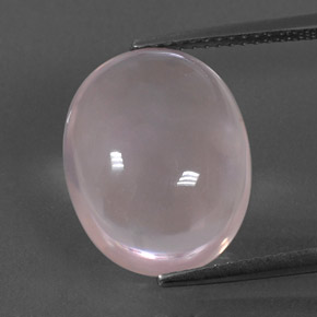 9.15캐럿 천연 핑크 로즈 쿼츠, 타원형 컷, 15.6×12.7 mm, 투명한