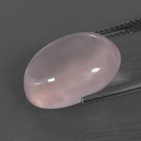 9.15캐럿 천연 핑크 로즈 쿼츠, 타원형 컷, 15.6×12.7 mm, 투명한