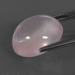 12.54캐럿 천연 라이트 로즈 핑크 로즈 쿼츠, 타원형 컷, 투명한