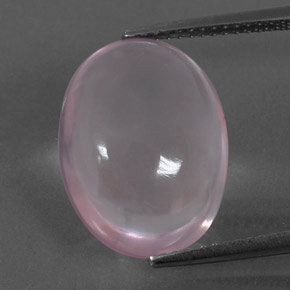 9.87캐럿 천연 핑크 로즈 쿼츠, 타원형 컷, 16.7×12.7 mm, 투명한