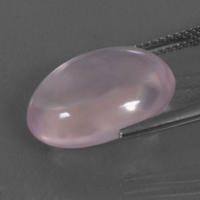 9.87캐럿 천연 핑크 로즈 쿼츠, 타원형 컷, 16.7×12.7 mm, 투명한