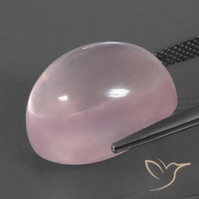 20.78캐럿 천연 로즈 핑크 로즈 쿼츠, 타원형 컷, 18.2×13.3 mm, 투명한