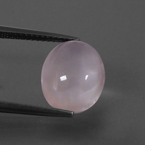 4.77캐럿 천연 핑크 로즈 쿼츠, 타원형 컷, 12.1×10.1 mm, 투명한