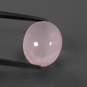 5.53캐럿 천연 핑크 로즈 쿼츠, 타원형 컷, 12.4×10.1 mm, 투명한