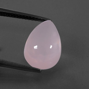 5.91캐럿 천연 핑크 로즈 쿼츠, 배 모양, 13.4×9.2 mm, 투명한