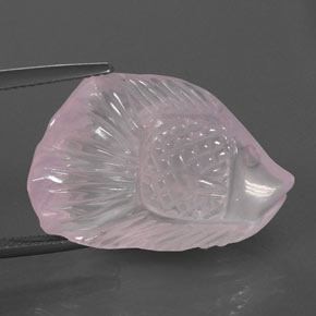 23.80캐럿 천연 베리 라이트 로즈 핑크 로즈 쿼츠, 멋진 모양, 26.3×17.4 mm, 투명한