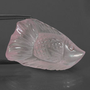 20.56캐럿 천연 핑크 로즈 쿼츠, 멋진 모양, 26.8×16.7 mm, 투명한