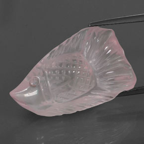 20.56캐럿 천연 핑크 로즈 쿼츠, 멋진 모양, 26.8×16.7 mm, 투명한