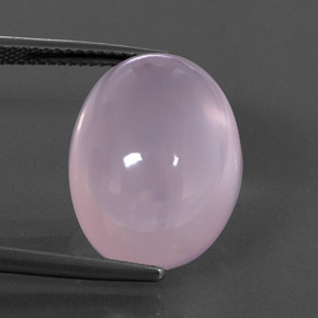 18.40캐럿 천연 라이트 체리 핑크 로즈 쿼츠, 타원형 컷, 18.6×13.7 mm, 투명한