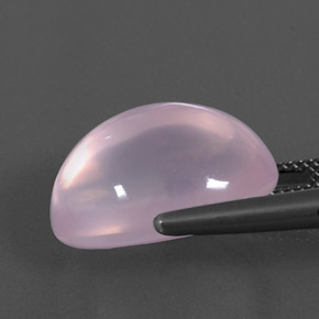 18.40캐럿 천연 라이트 체리 핑크 로즈 쿼츠, 타원형 컷, 18.6×13.7 mm, 투명한