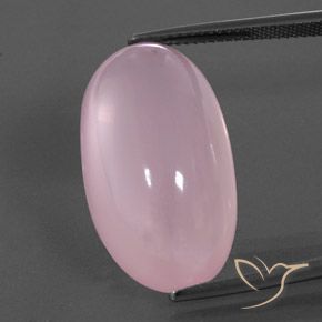27.89ct 자연스러운 미디엄 로즈 핑크 로즈 쿼츠, 타원형, 투명/반투명
