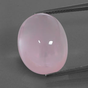 23.25캐럿 천연 풍선껌 핑크 로즈 쿼츠, 투명한, 18.4×14.4 mm, 투명/반투명