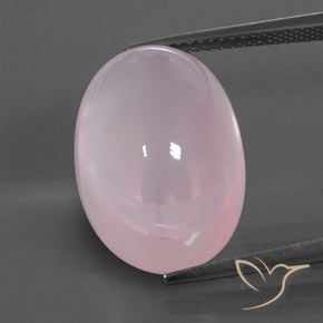 19.39ct 자연스러운 풍선껌 핑크 로즈 쿼츠, 타원형, 투명/반투명