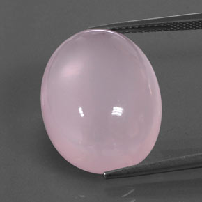 20.01캐럿 천연 라이트 핑크 로즈 쿼츠, 투명한, 20.2×16 mm, 투명/반투명