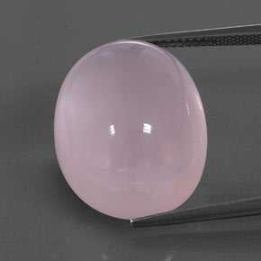29.89캐럿 천연 미디엄 로즈 핑크 로즈 쿼츠, 투명한, 20.5×17 mm, 투명/반투명