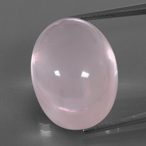 43.00캐럿 천연 라이트 핑크 로즈 쿼츠, 투명한, 23.8×17.7 mm, 투명/반투명