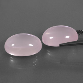 34.00캐럿 천연 핑크 로즈 쿼츠 보석, 투명한, 18.6×13.6 mm, 투명/반투명