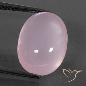 17.58ct 자연스러운 풍선껌 핑크 로즈 쿼츠, 타원형, 투명/반투명