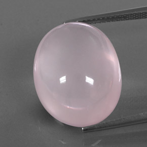 22.01캐럿 천연 핑크 로즈 쿼츠, 투명한, 19.8×15.2 mm, 투명/반투명