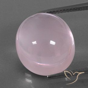 18.33ct 자연스러운 풍선껌 핑크 로즈 쿼츠, 타원형, 투명/반투명