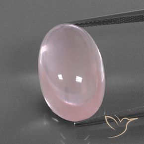 17.87ct 자연스러운 라이트 핑크 로즈 쿼츠, 타원형, 투명/반투명